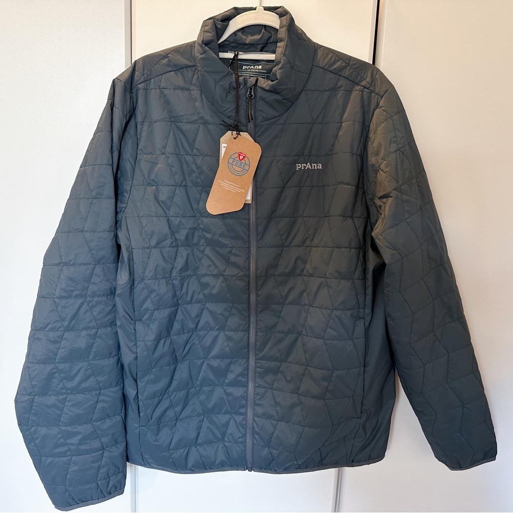 NEW prAna Alpine Air Jacket Men Size L Grey Blue